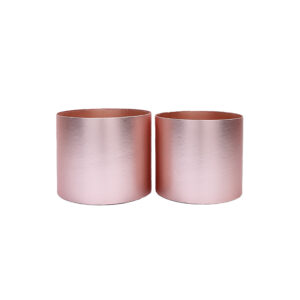 Virágdoboz henger szett – 2db/szett [17,5x20cm 18x22cm] metál rose gold
