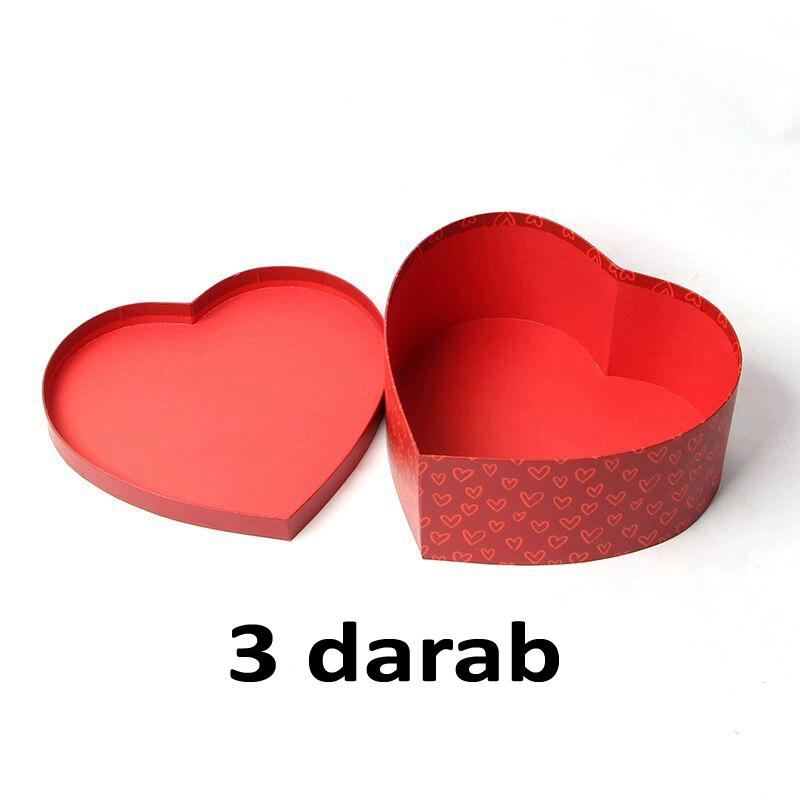 Virágbox szett (3db/szett) szív formájú piros - Image 6