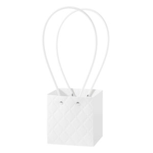 Virágtáska füles – 10 darab/csomag [11,5cm x 10,5cm x 12cm] fehér