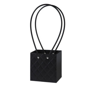 Virágtáska füles – 10 darab/csomag [11,5cm x 10,5cm x 12cm] fekete