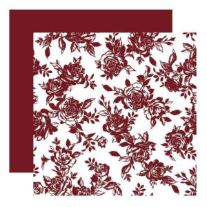 Rózsamintás íves fólia csomagoló – 20 ív/csomag 57cm x 57cm bordó/fehér