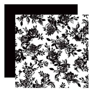 Rózsamintás íves fólia csomagoló – 20 ív/csomag 57cm x 57cm fekete/fehér
