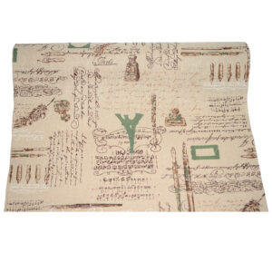 Vászon anyag vintage stílusban [36cm x 5m] natúr/barna/zöld