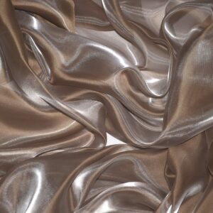 Szatén-organza anyag [47cm x 10m] sötét bézs