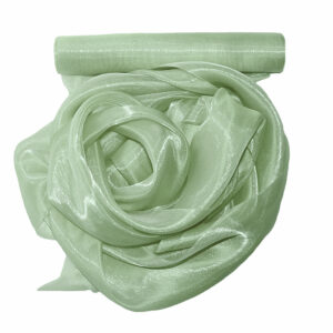 Szatén-organza anyag [25cm x 10m] vintage zöld/zsálya zöld