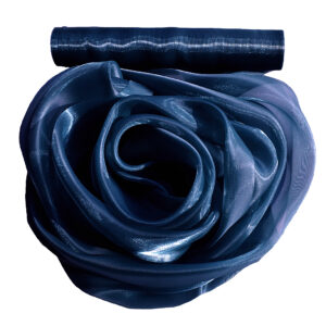 Szatén-organza anyag [25cm x 10m] navy kék