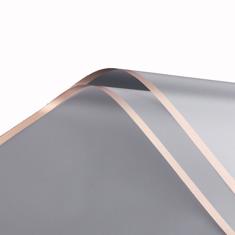 Aranycsíkos íves fólia csomagoló – 20 ív/csomag 58cm x 58cm áttetsző/rose gold