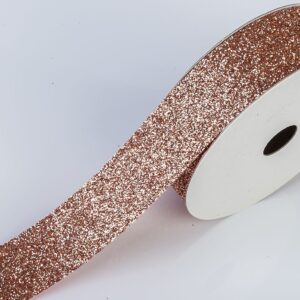Glitter dekorációs szalag [22mm x 10m] púder bézs