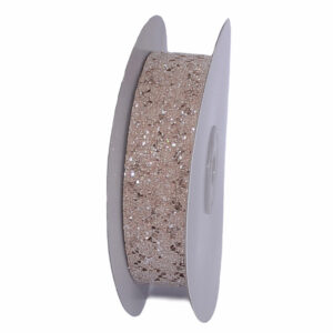 Glitteres csipke dekorációs szalag [22mm x 10m] bézs
