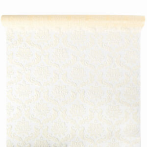 barokk mintás organza anyag [47cm x 5m] krém