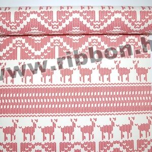 Bordázott vízálló díszcsomagoló papír mintás [50cm x 10m] fehér/piros
