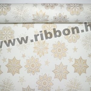 Bordázott vízálló díszcsomagoló papír mintás [50cm x 10m] fehér/bordó/arany