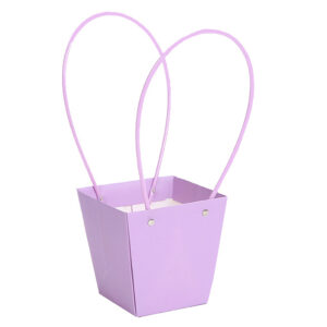 Virágtáska füles – 10 darab/csomag [9,5cm x 9,5cm x 13cm] világoslila