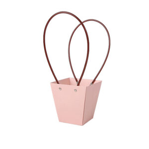 Virágtáska füles trapéz alakú – 10 darab/csomag [8cm x 13cm x 12cm] púder rózsaszín