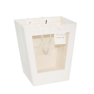 Virágbox táska ablakos – 5 darab/csomag 25cm x 28cm x 18cm fehér