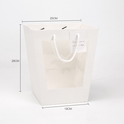 Virágbox táska ablakos – 5 darab/csomag 25cm x 28cm x 18cm fehér - Image 2