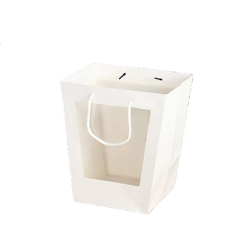 Virágbox táska ablakos – 5 darab/csomag 25cm x 28cm x 18cm fehér - Image 6