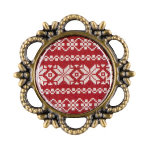 Vintage karácsonyi bross – 10/csomag [28mm] piros