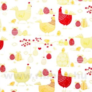 Díszcsomagoló húsvéti mintázatú fólia tekercs [50cm x 10m] piros/sárga/zöld