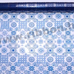 Díszcsomagoló jégvirág mintázatú fólia tekercs [50cm x 10m] sötétkék