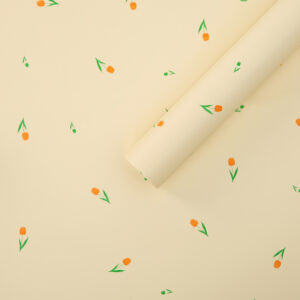 Díszcsomagoló tulipán mintás fólia tekercs [58cm x 10m] krém/sárga
