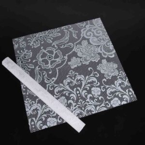 Csipke mintás íves fólia csomagoló – 20 ív/csomag [58cm x 58cm] fehér
