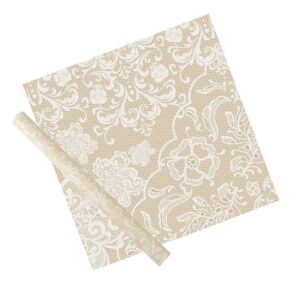 Csipke mintás íves fólia csomagoló – 20 ív/csomag [58cm x 58cm] bézs