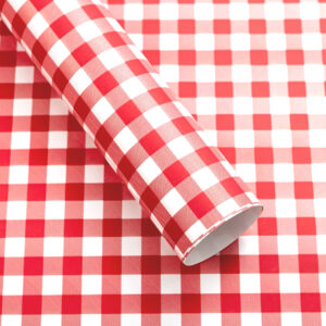 Kocka mintás íves fólia csomagoló – 20 ív/csomag [58cm x 58cm] piros/fehér