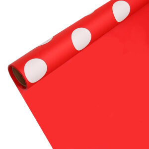 Pöttyös mintás íves fólia csomagoló – 20 ív/csomag [60cm x 60cm] piros/fehér