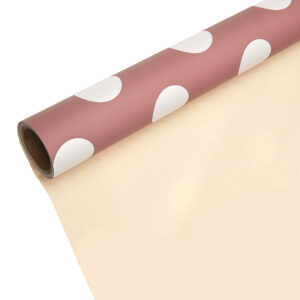 Pöttyös mintás íves fólia csomagoló – 20 ív/csomag [60cm x 60cm] sötét púder bézs/krém