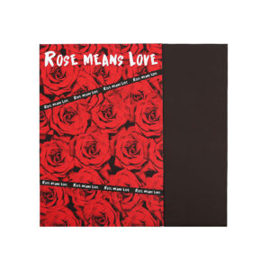 Rózsamintás íves fólia csomagoló – 20 ív/csomag [50cm x 35cm] piros/fekete