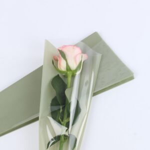 Díszcsomagoló fólia virágtasak – 50 ív/csomag [45cm x 12cm] vintage zöld/átlátszó
