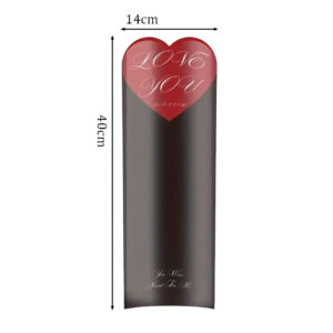 Szív mintás íves fólia csomagoló tasak – 20 ív/csomag [40cm x 14cm] fekete/piros