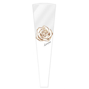 Virágtasak rózsa mintás – 30 ív/csomag [45x4x12,5cm] fehér/rose gold