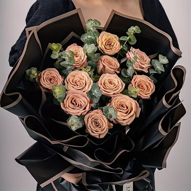 Aranycsíkos íves fólia csomagoló – 20 ív/csomag 58cm x 58cm fekete/rose gold - Image 3