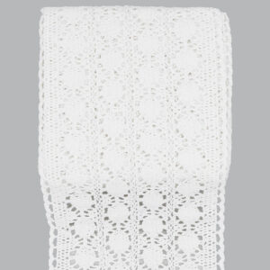 Horgolt csipke anyag [15cm x 4,57m] fehér
