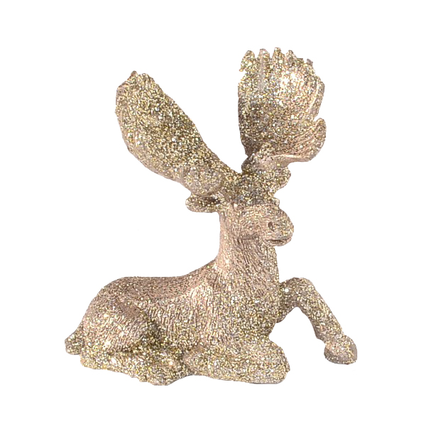 karácsonyi polyresin figura 5,5cm x 3,5cm x 6,5cm pasztell arany/ezüst - Image 2
