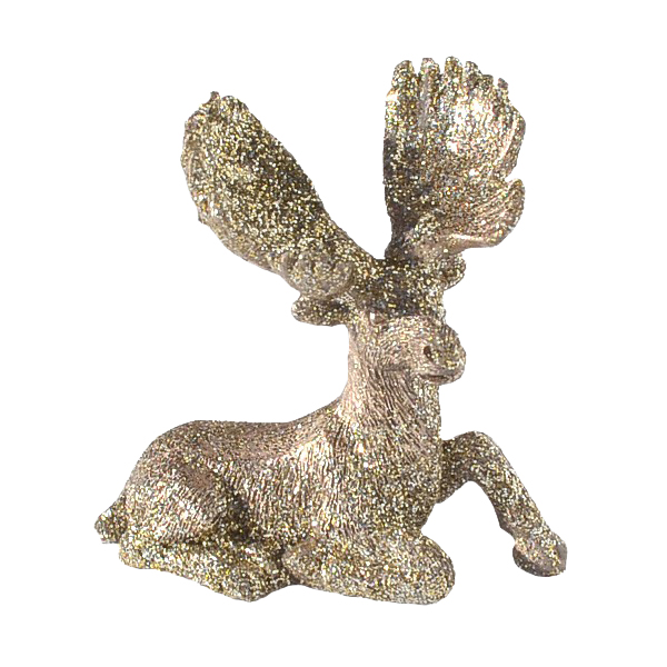 karácsonyi polyresin figura 5,5cm x 3,5cm x 6,5cm pasztell arany/ezüst