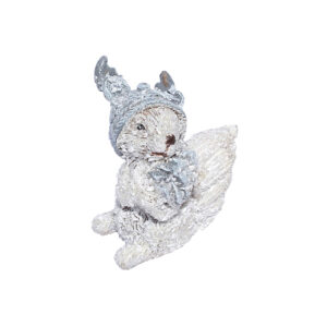 karácsonyi polyresin figura 4 x 5 x 5 cm fehér/ezüst