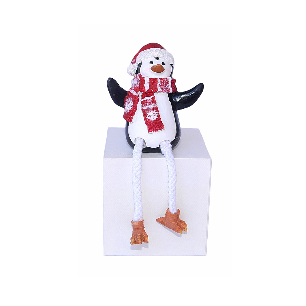 karácsonyi polyresin figura 7,5 x 5,5 x 8cm piros/fehér/fekete