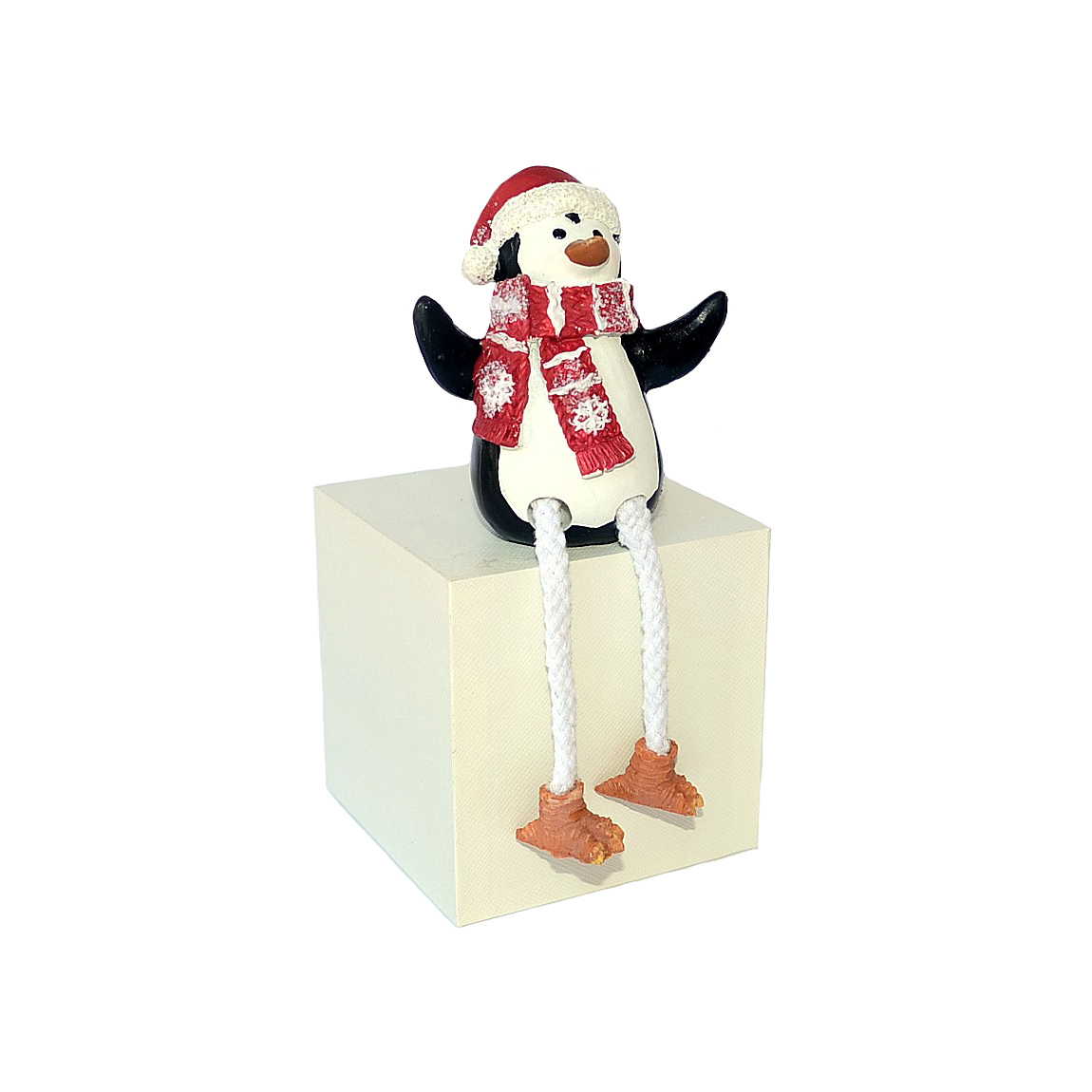 karácsonyi polyresin figura 7,5 x 5,5 x 8cm piros/fehér/fekete - Image 2