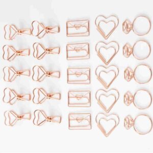 Fém névjegykártyatartó csipesz 25 db/csomag rose gold
