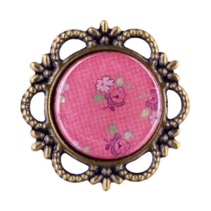 Vintage díszítő bross – 10/db csomag [28mm] pink