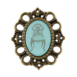 Vintage díszítő bross – 10/db csomag [38mm x 44mm] menta