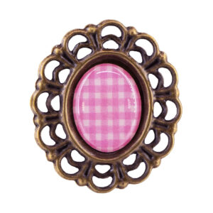 Vintage díszítő bross – 10db/csomag [24mm x 27mm] rózsaszín
