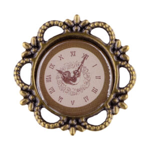 Vintage díszítő bross – 10/db csomag [28mm] barna/bordó