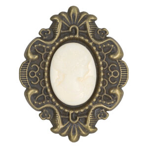 Vintage díszítő bross – 10db/csomag [50mm x 40mm] antik/krém
