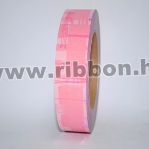Dekorációs műanyag metál, festett mintás szalag [3cm x 50y] rózsaszín/pink