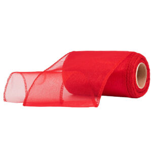 Snow organza anyag sima [11cm x 10 méter] piros