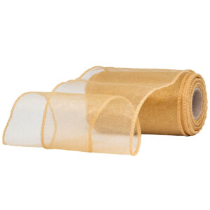 Snow organza anyag sima [11cm x 10 méter] arany